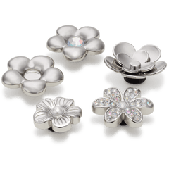 Monochrome Slvr Flwrs 5 Pack Jibbitz™ charms | Crocs near me