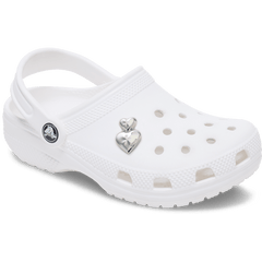 Silver Double Heart Jibbitz™ charms | Crocs for sale