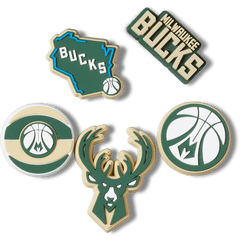 NBA Milwaukee Bucks 5 Pack Jibbitz™ charms | Crocs online