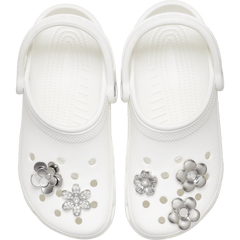 Monochrome Slvr Flwrs 5 Pack Jibbitz™ charms | Crocs near me