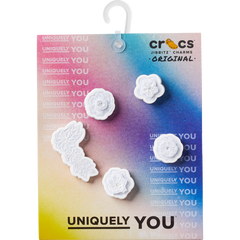 White Elegant Floral 5 Pack Jibbitz™ charms | Crocs on sale