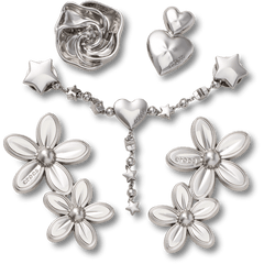 Silver Meta Floral 5 Pack Jibbitz™ charms | Crocs on sale