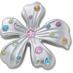 Silver Meta Gem Flower Jibbitz™ charms | Crocs US